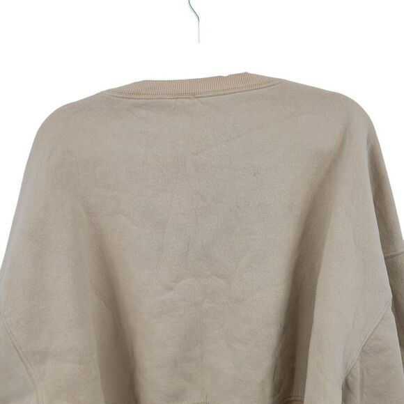 ASOS Design Womens Tan Distressed Smiley Embroidered Sweatshirt Sz 6 Loungewear - Picture 8 of 12